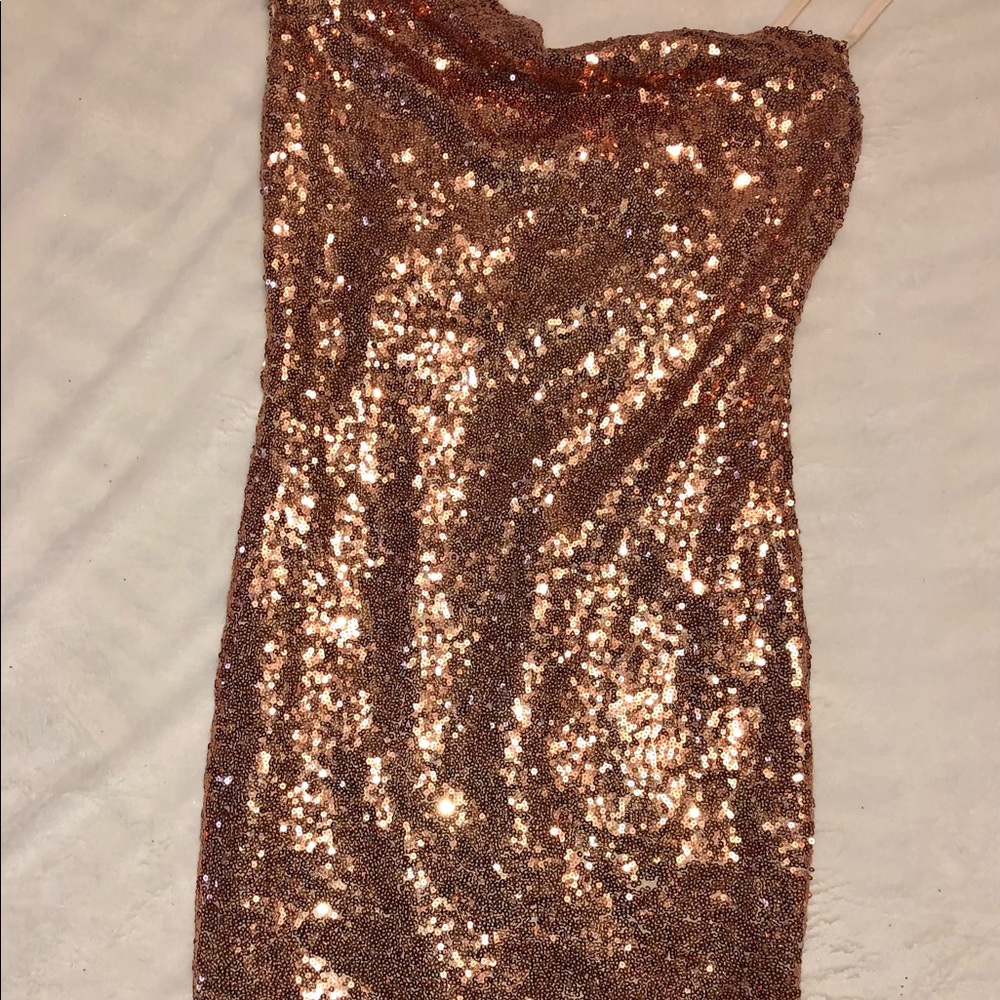 citadel skies dress bronze sequin